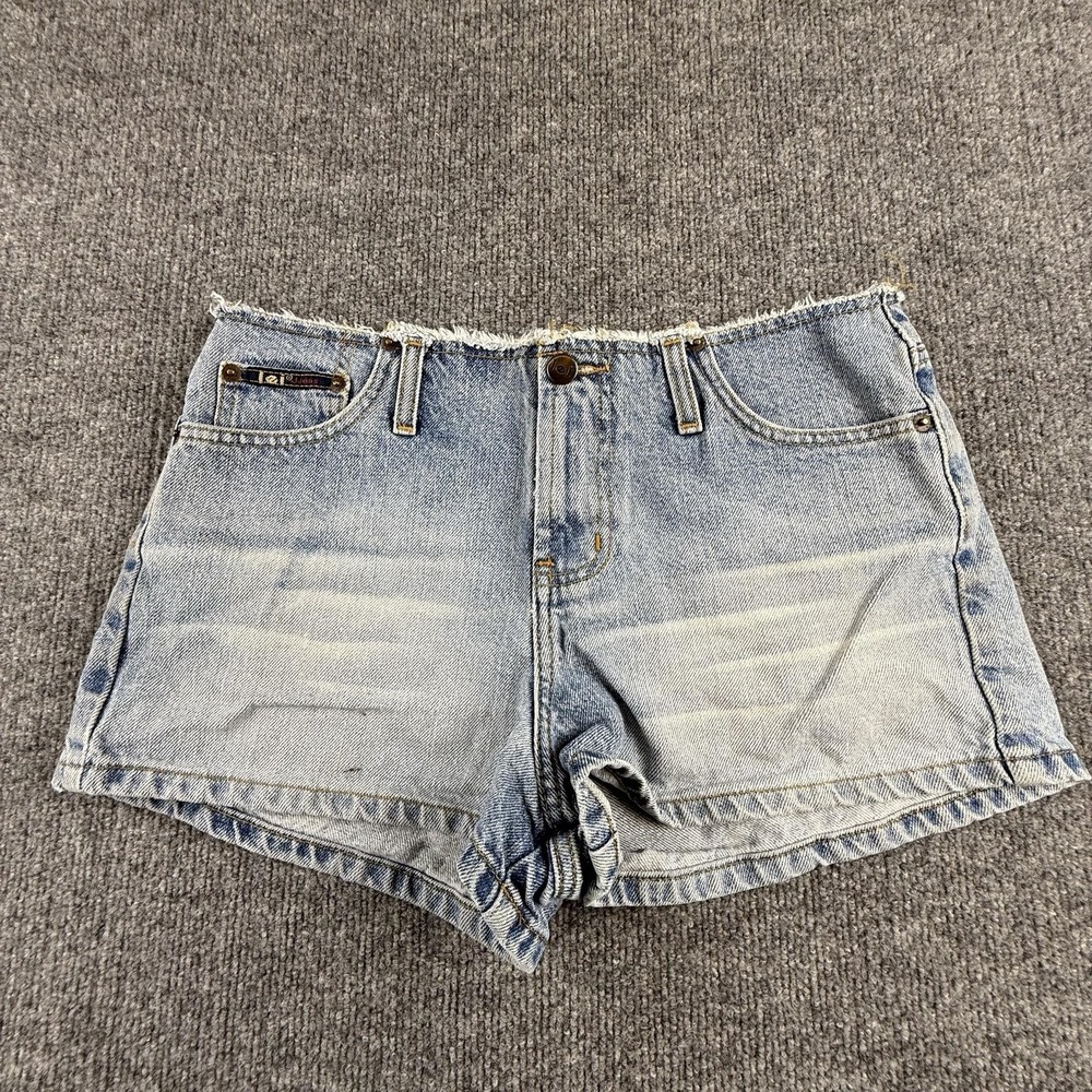 VTG L.e.i. Shorts 30 Blue Denim Cutoff Frayed Waist 2.5 Inseam Casual Y2K